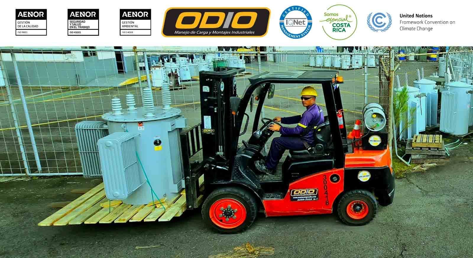 ¡Posicionamiento de transformadores, con montacargas de 2.5 tons!