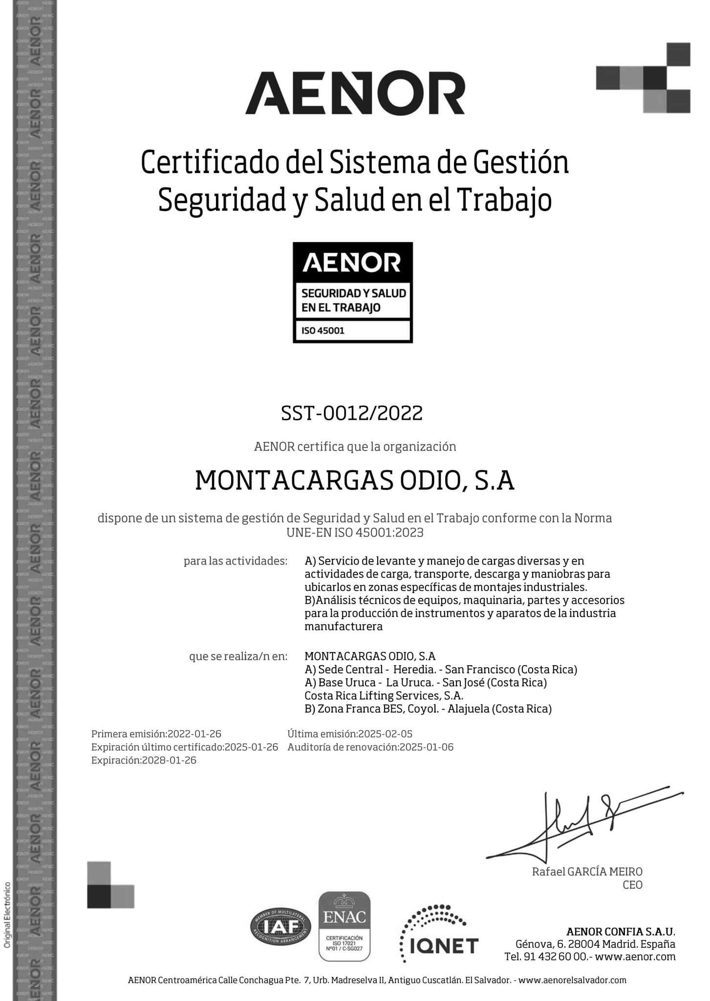 ¡Re-Certificados ISO 45001!
