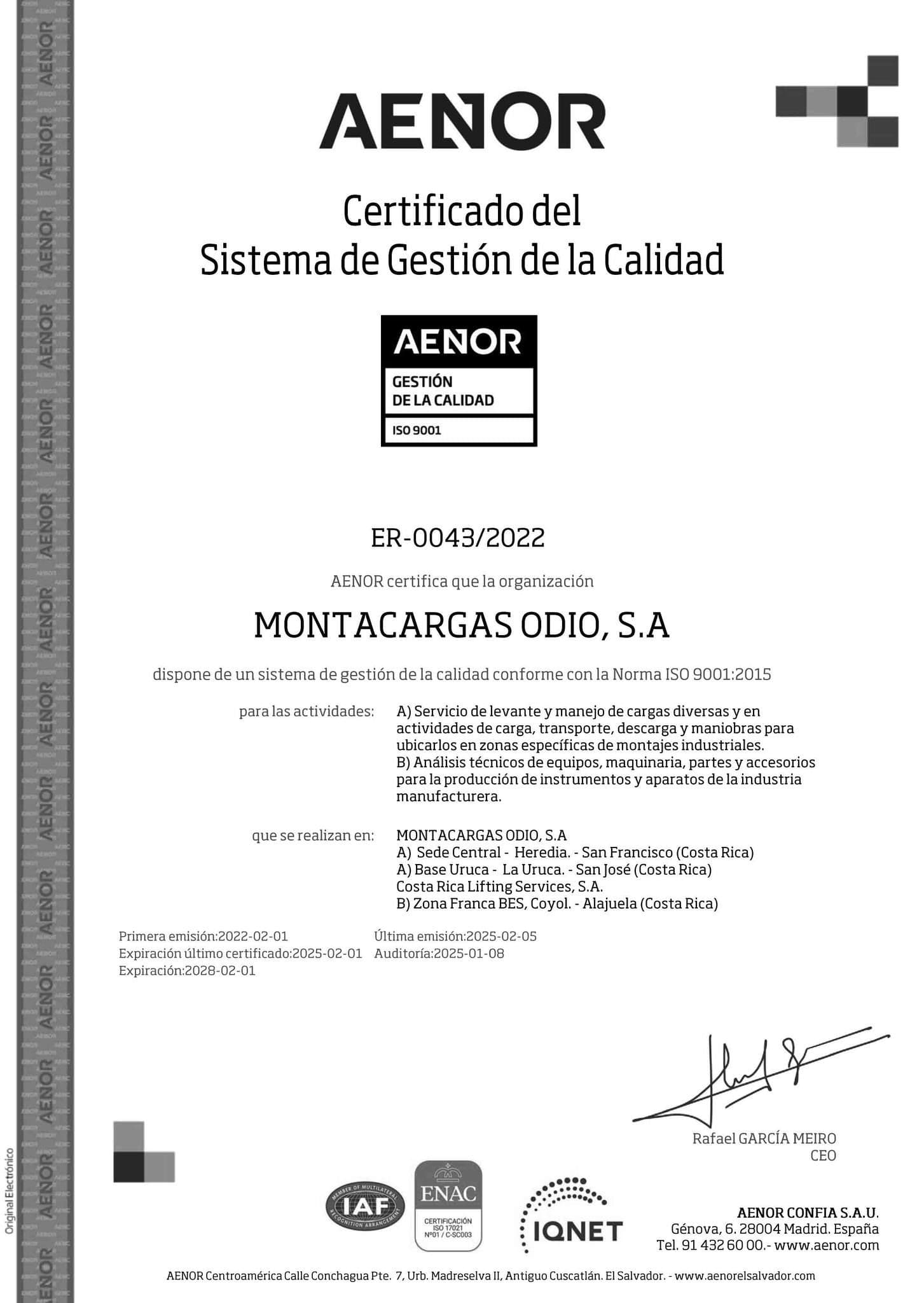 ¡Re-Certificados ISO 9001!