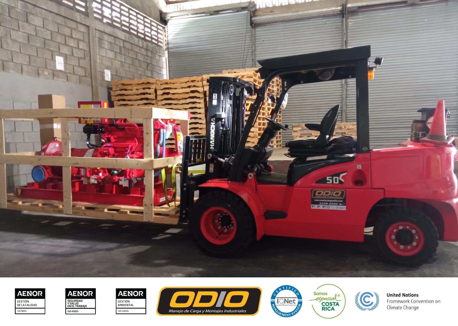 ¡Descargas con montacargas de 5 tons!