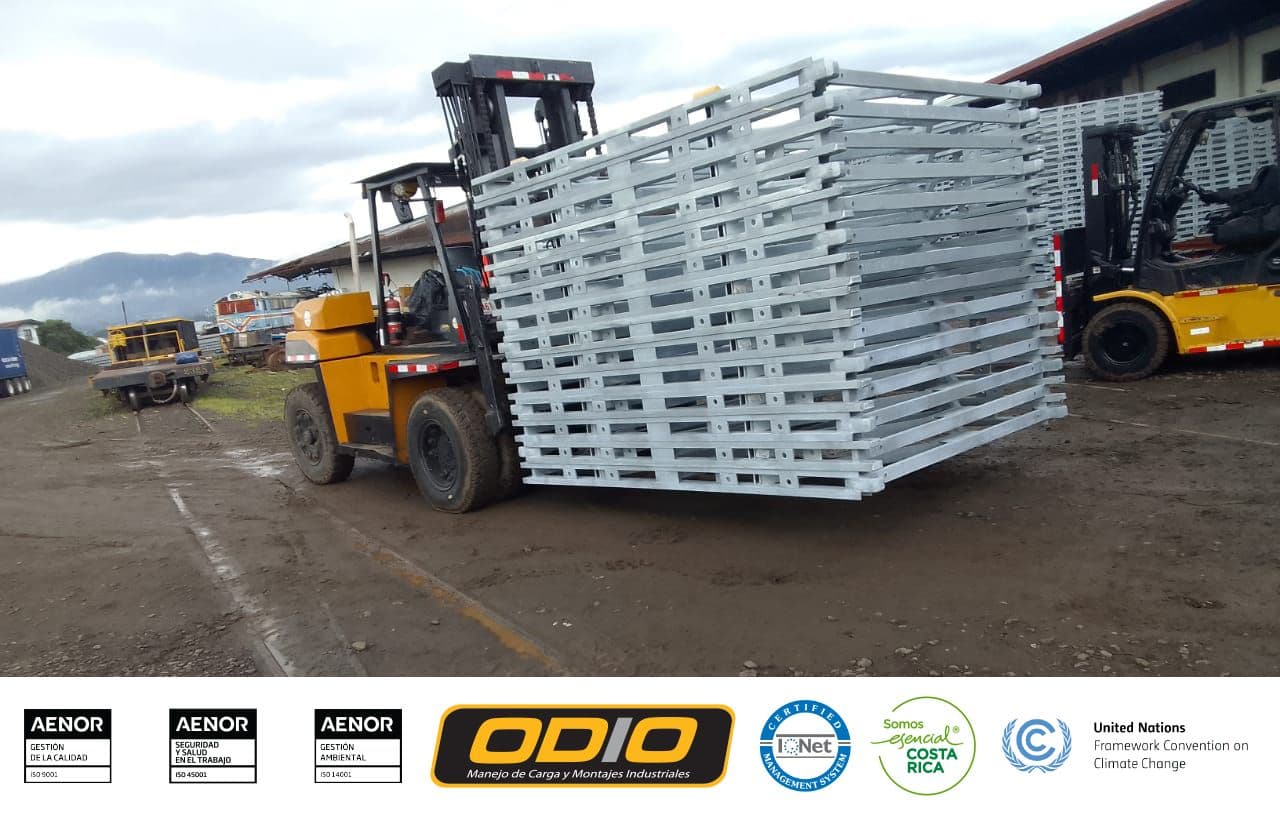 ¡Movimiento de puentes bailey con montacargas de 12 y 7 tons!